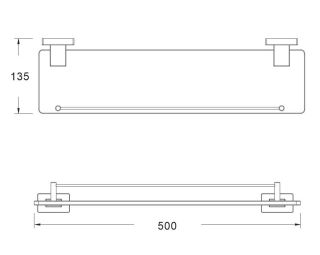 Полка стеклянная Shevanik SG5619C белый